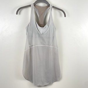 Lululemon Womens Tank Top Built in Sports Bra Gray XS Racer Back Some Snagging